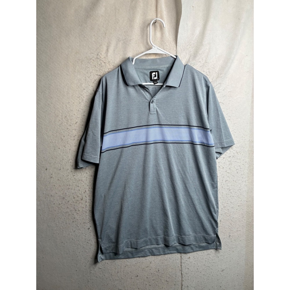 FootJoy FJ ProDry Golf Polo Shirt Mens Large Blue Striped Performance 29194